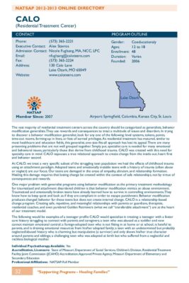 CALO 2012-2013 NATSAP Profile