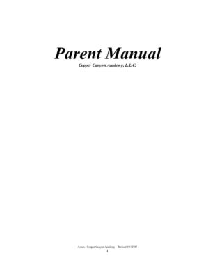 CCA Parent Manual 2005