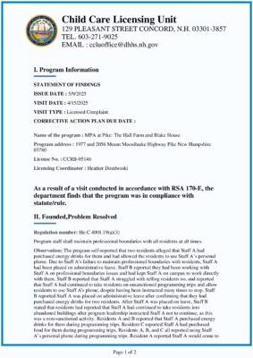 MPA At Pike: The Hall Farm And Blake House — Statement Of Findings (April 2025)