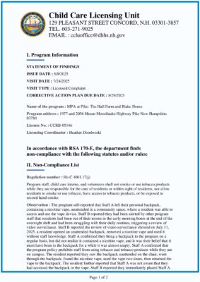 MPA At Pike: The Hall Farm And Blake House — State Licensing Finding (July 2025)