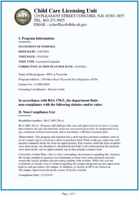 MPA At Plymouth — Statement Of Findings (May 2024)