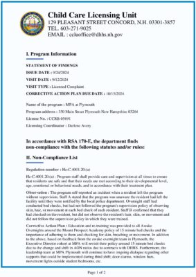 MPA At Plymouth — State Statement Of Findings (September 2024)