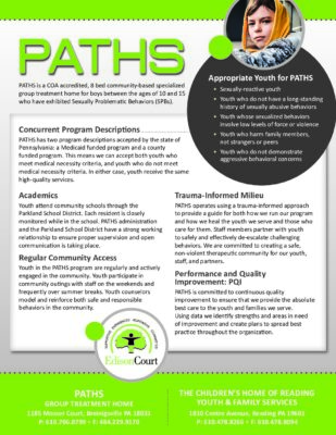 PATHS Group Treatment Home — Brochure
