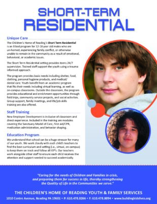 The Children’s Home Of Reading — Short-Term Residential Brochure
