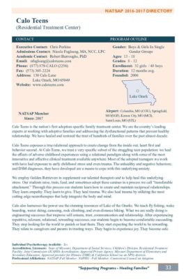 Calo Teens 2016-2017 NATSAP Profile