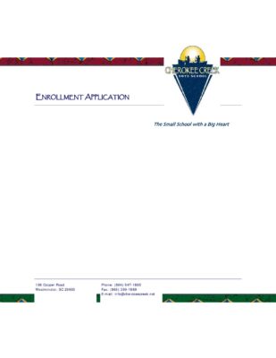 Cherokee Creek Enrollment Application