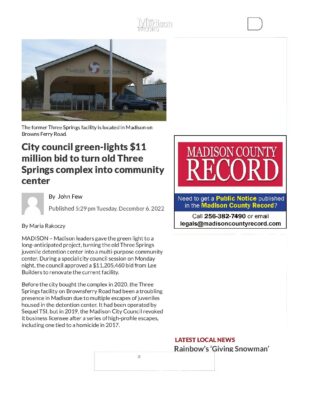 City Council Green-Lights $11 Million Bid To Turn Old Three Springs Complex Into Community Center - News