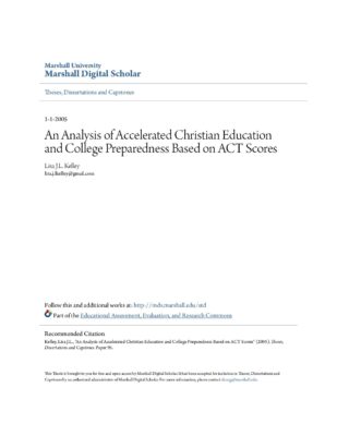Accelerated Christian Education — Thesis (May 2005)