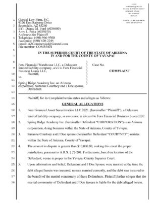 Spring Ridge Academy — Civil Complaint (June 2024)