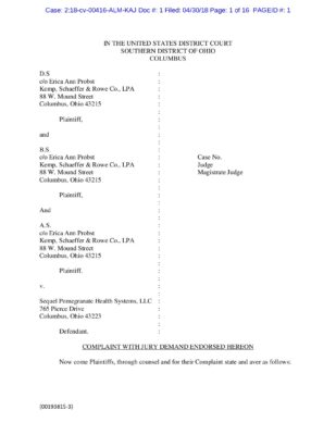 D.s. Et Al V. Sequel Pomegranate Health Systems, LLC Complaint