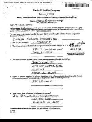Daybreak Behavioral Resources Statement Of Change 2006