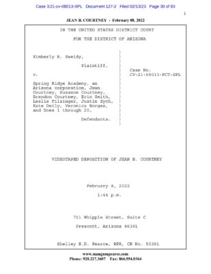 Deposition Of Jean Courtney