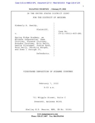 Deposition Of Suzanne Courtney