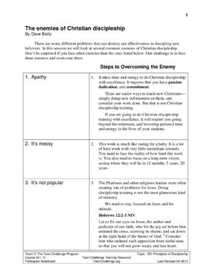Enemies_Of_Christian_Discipleship_-_Notesheet_-_English_4-13