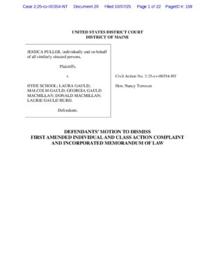 Fuller V Hyde - Motion To Dismiss 10.07.25