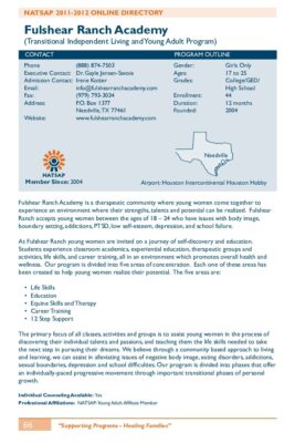 Fulshear Ranch Academy 2011-2012 NATSAP Profile