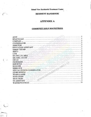 Island View Resident Handbook Appendix A