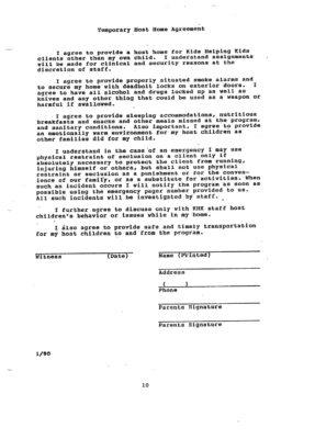 KHK Host Agreement