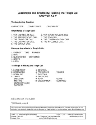 Leadership_And_Credibility_Answer_Key1