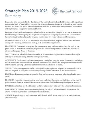 Link School Strategic-Plan-Summary