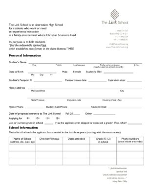 Link School Student Application 2024