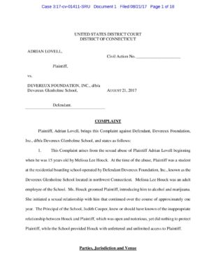 Lovell V Devereux Glenholme Complaint 08212017