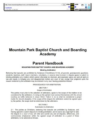MPBBA Parent Handbook