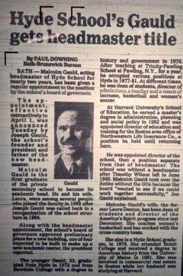 Malcolm Gauld Headmaster 04-08-1987