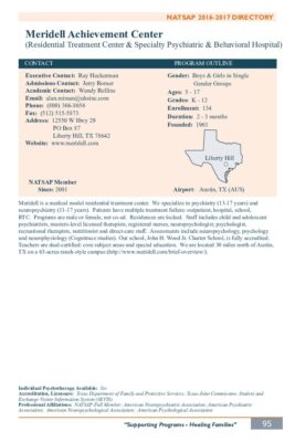 Meridell Achievement Center 2016-2017 NATSAP Profile