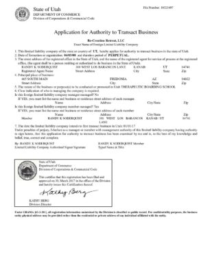 Re-Creation Retreat Foreign Registration Statement