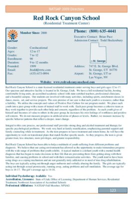 Red Rock Canyon School 2009 NATSAP Profile