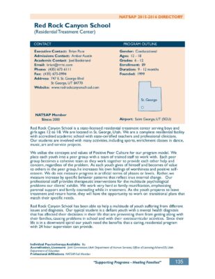 Red Rock Canyon School 2015-2016 NATSAP Profile