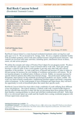 Red Rock Canyon School 2016-2017 NATSAP Profile