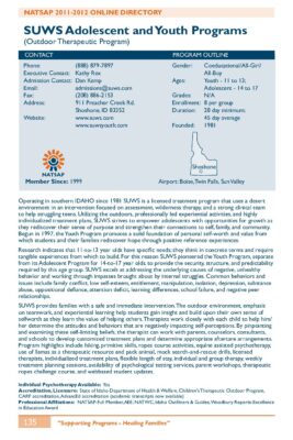 SUWS Adolescent &Amp; Youth Program 2011 NATSAP