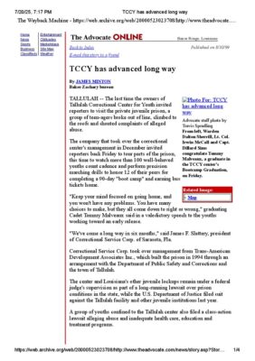 TCCY Has Advanced Long Way