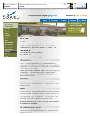 Sequel TSI Sierra Vista Website 2011