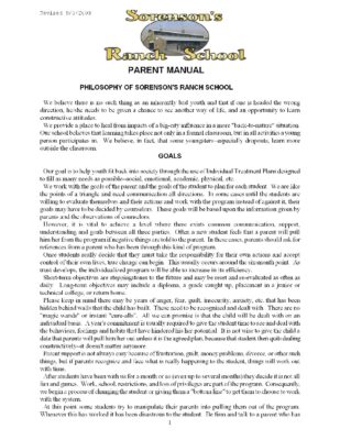 Sorensons Ranch Parent Manual 2008