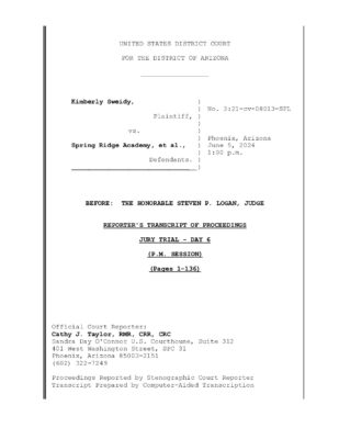 Sweidy V. SRA (Trial Day 6 - PM Session Sweidy)