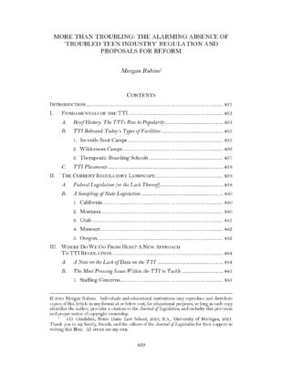 The Alarming Absence Of TTI Regulation And Proposals For Reform