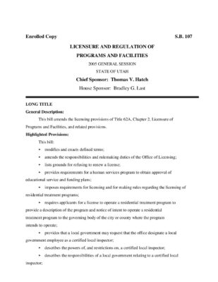 Utah SB 107 2005