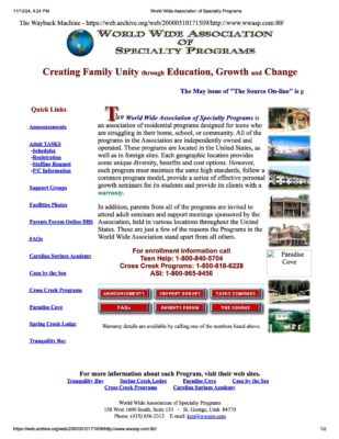 WWASP Website 2000