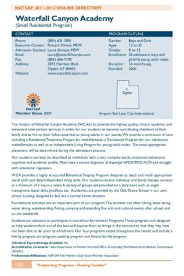 Waterfall Canyon Academy 2011-2012 NATSAP Profile