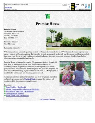 YSI Website Promise House 1997