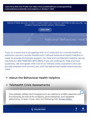 Acadia Healthcare - National Behavioral Health Helpline
