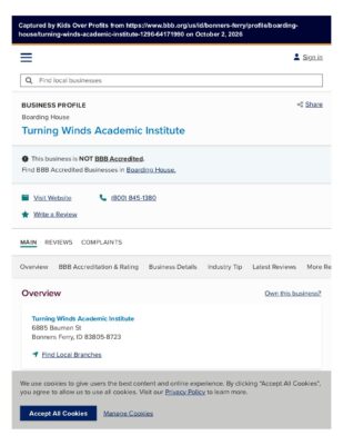 BBB Profile - Turning Winds Academic Institute