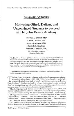 Bratter John Dewey Academy Motivating