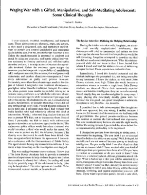 John Dewey Academy — Clinical Perspective Article (Fall 2008)