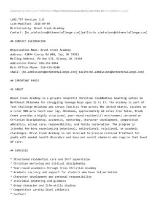 Brush Creek Academy — Program Overview (September 2026)