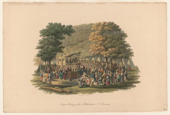 Camp Meeting Of The Methodists In N. America J. Milbert Del M. Dubourg Sculp