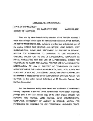 Doe V Hyde Woodstock Service